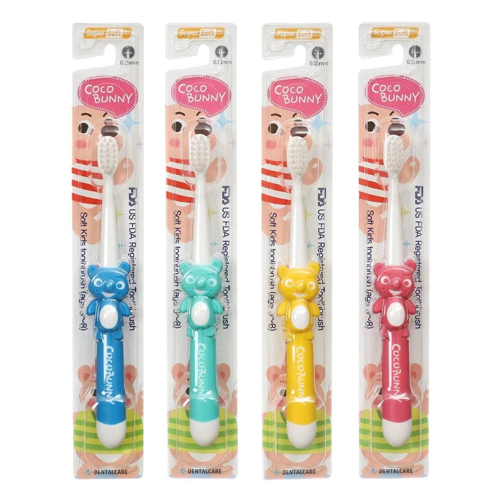 DENTAL CARE COCO BUNNY SUPER SOFT, dantų šepetėlis vaikams (3-8 metų) (įvairių spalvų)