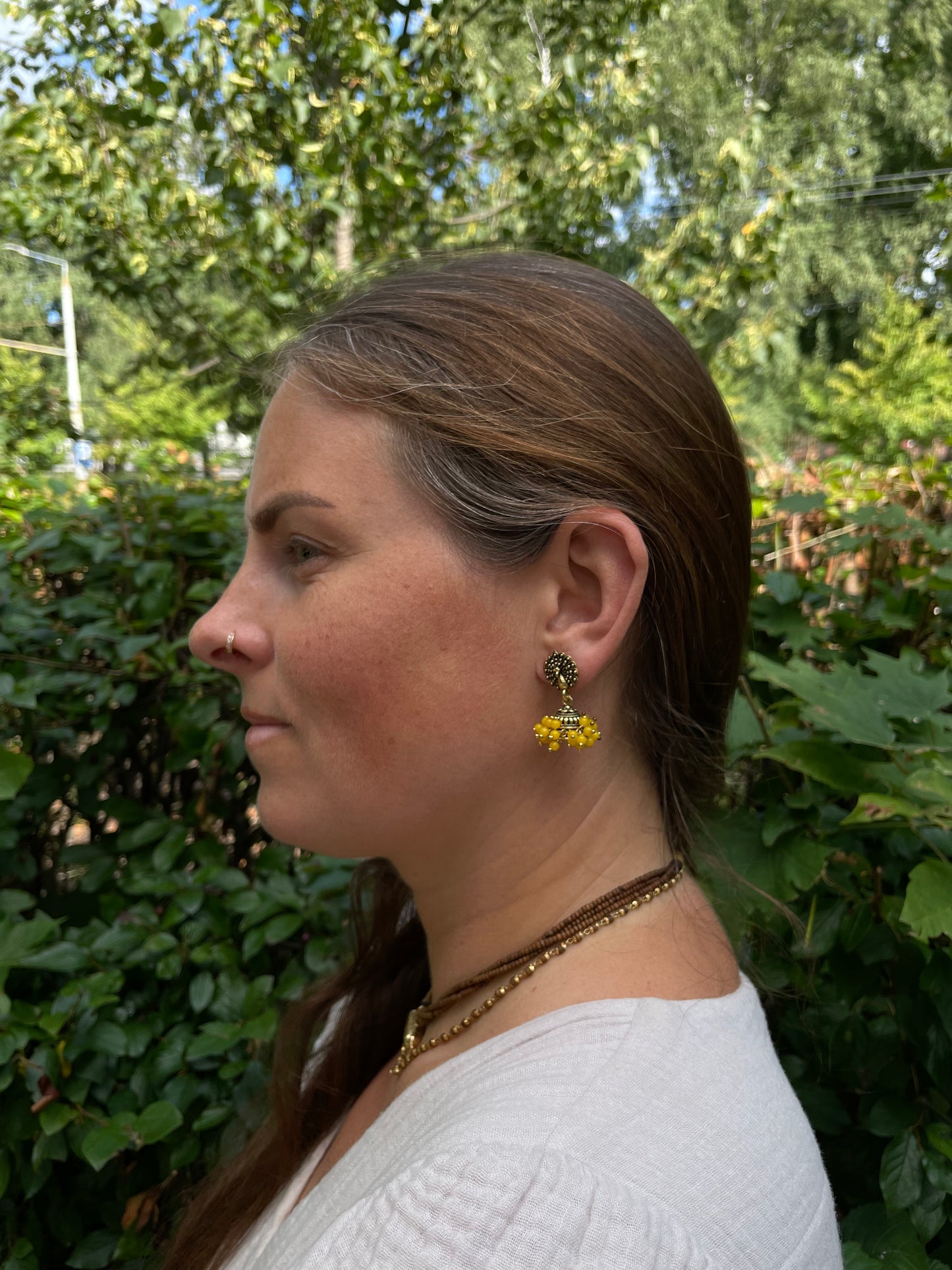 Jhumka auskarai - varpelio formos auskarai