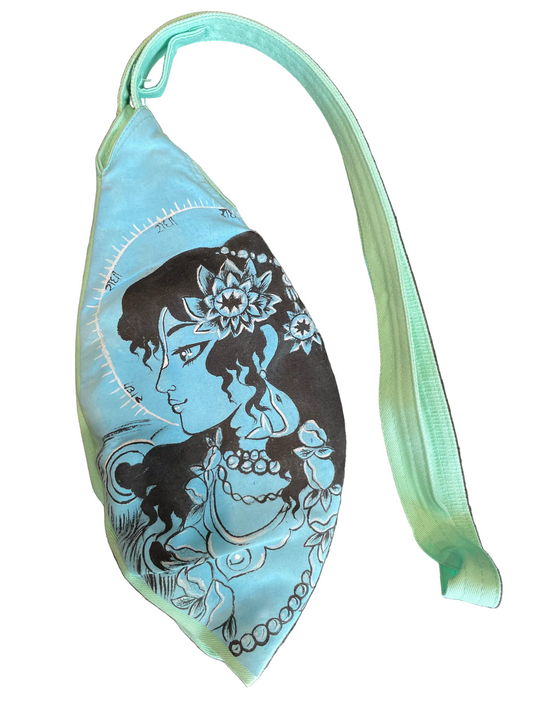Prayer beads bag "Radharani" with handmade pattern