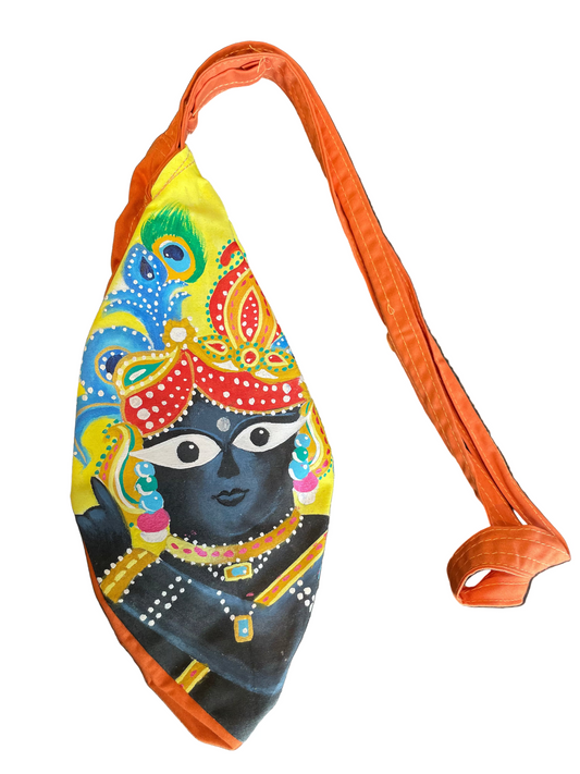 Prayer beads bag "Radharani" with handmade pattern