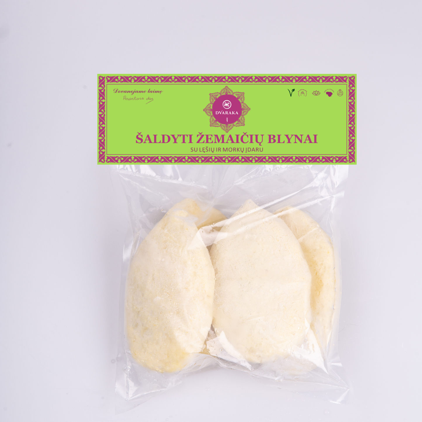 Замороженные жемайтийские блинчики DVARAKOS с начинкой из чечевицы и моркови