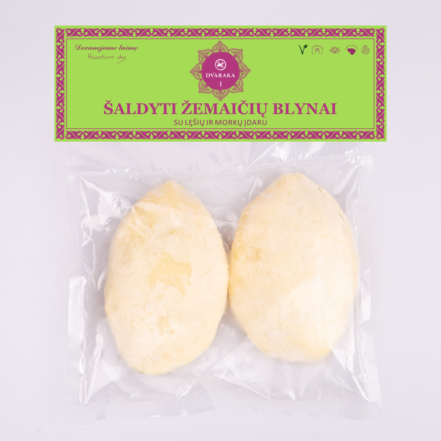 Замороженные жемайтийские блинчики DVARAKOS с начинкой из чечевицы и моркови