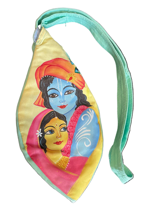 Maldos karoliukų maišelis ,,Radha & Krishna", rankų darbo piešiniu
