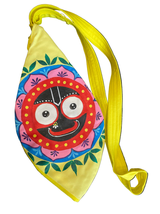 Maldos karoliukų maišelis ,,jagannath", rankų darbo piešiniu
