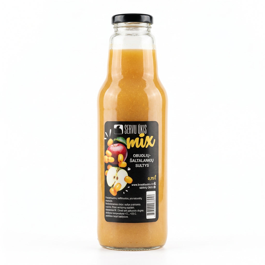 Servų ūkis obuolių it šaltalankių 100% sultys 0.75 ml